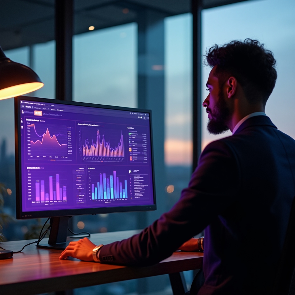 Dashboard analitica di e-commerce visualizzata su schermo durante una sessione di consulenza